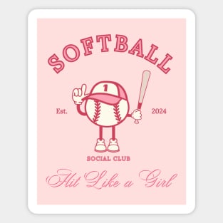 Preppy Softball Social Club Magnet